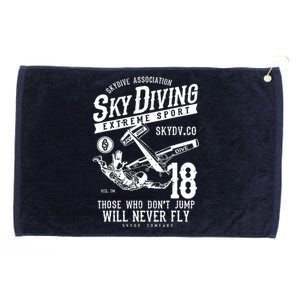 Skydiving Parachuting Skydive Tee Skydiver Grommeted Golf Towel