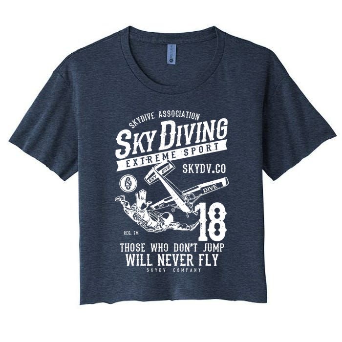 Skydiving Parachuting Skydive Tee Skydiver Crop Top