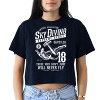 Skydiving Parachuting Skydive Tee Skydiver Crop Top