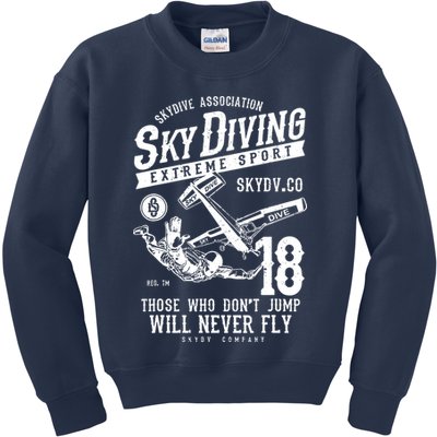 Skydiving Parachuting Skydive Tee Skydiver Kids Sweatshirt