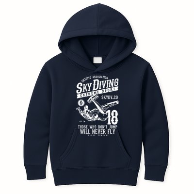 Skydiving Parachuting Skydive Tee Skydiver Kids Hoodie