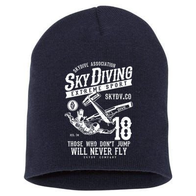 Skydiving Parachuting Skydive Tee Skydiver Short Acrylic Beanie