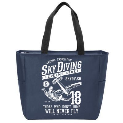 Skydiving Parachuting Skydive Tee Skydiver Zip Tote Bag