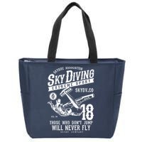 Skydiving Parachuting Skydive Tee Skydiver Zip Tote Bag