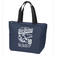 Skydiving Parachuting Skydive Tee Skydiver Zip Tote Bag