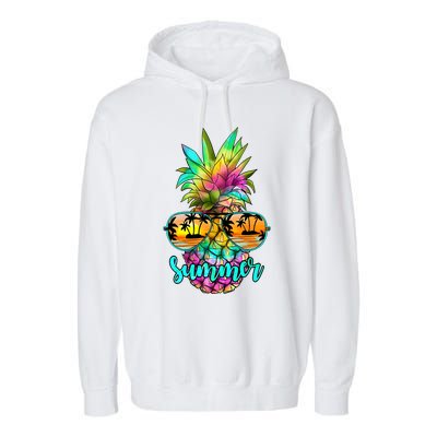 Sunglass Pineapple Summer Vibes Garment-Dyed Fleece Hoodie