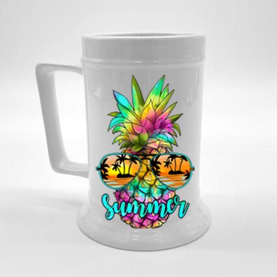 Sunglass Pineapple Summer Vibes Beer Stein