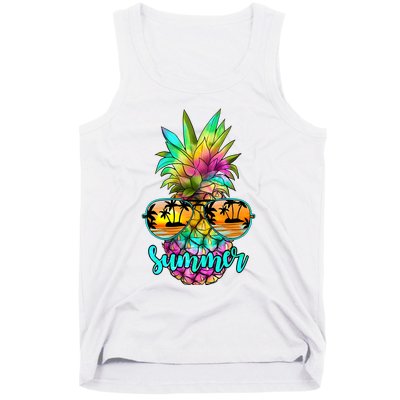 Sunglass Pineapple Summer Vibes Tank Top