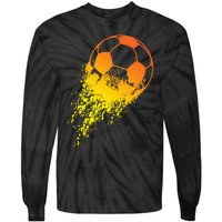 Soccer Player Sports Vintage Soccer Gift Tie-Dye Long Sleeve Shirt