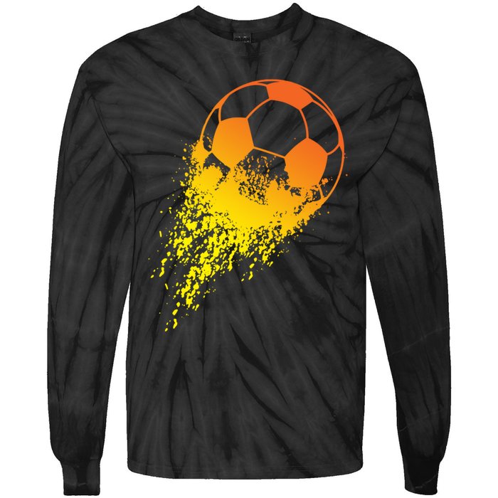 Soccer Player Sports Vintage Soccer Gift Tie-Dye Long Sleeve Shirt