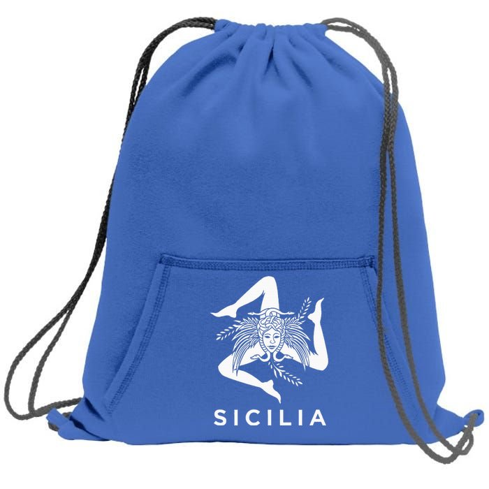 Sicilian Pride Sicilia Sicilian Flag Trinacria Sweatshirt Cinch Pack Bag