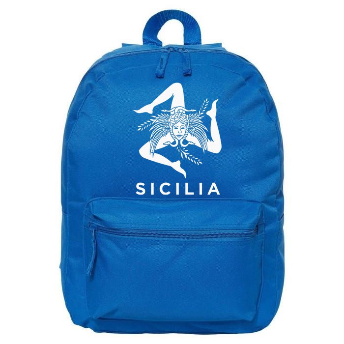 Sicilian Pride Sicilia Sicilian Flag Trinacria 16 in Basic Backpack