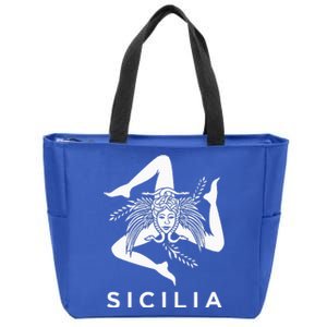 Sicilian Pride Sicilia Sicilian Flag Trinacria Zip Tote Bag