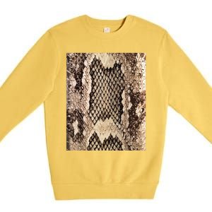 Snakeskin Print Snake Reptile Animal Rattlesnake Premium Crewneck Sweatshirt