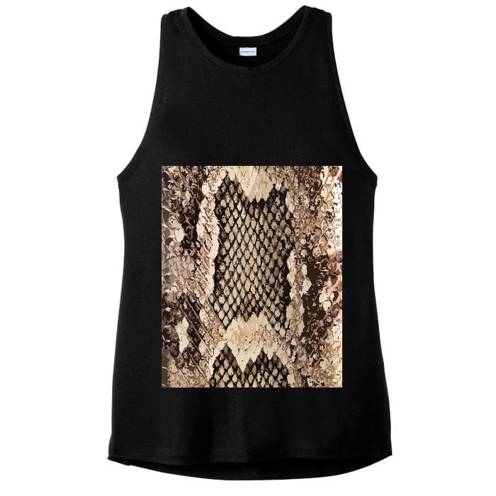 Snakeskin Print Snake Reptile Animal Rattlesnake Ladies PosiCharge Tri-Blend Wicking Tank