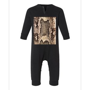 Snakeskin Print Snake Reptile Animal Rattlesnake Infant Fleece One Piece