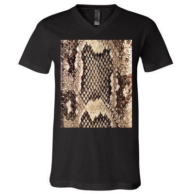 Snakeskin Print Snake Reptile Animal Rattlesnake V-Neck T-Shirt
