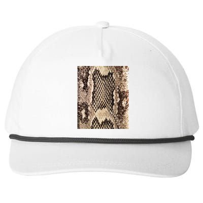 Snakeskin Print Snake Reptile Animal Rattlesnake Snapback Five-Panel Rope Hat