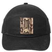 Snakeskin Print Snake Reptile Animal Rattlesnake 7-Panel Snapback Hat