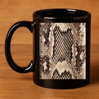 Snakeskin Print Snake Reptile Animal Rattlesnake 11oz C Handle Ceramic Mug