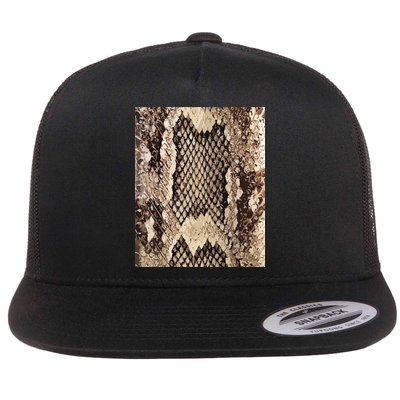 Snakeskin Print Snake Reptile Animal Rattlesnake Flatbill Hat