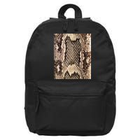 Snakeskin Print Snake Reptile Animal Rattlesnake 16 in Basic Backpack