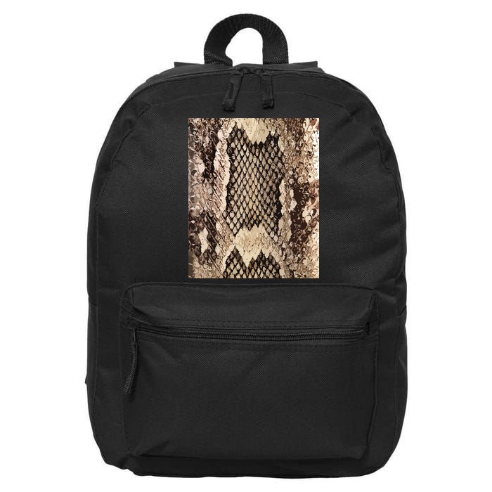 Snakeskin Print Snake Reptile Animal Rattlesnake 16 in Basic Backpack