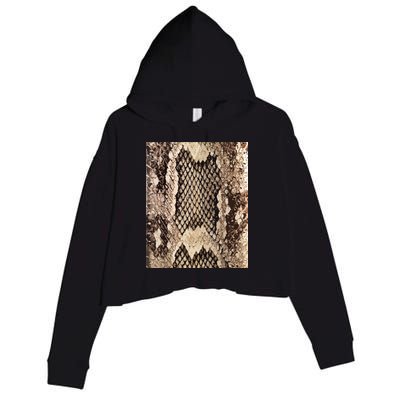 Snakeskin Print Snake Reptile Animal Rattlesnake Crop Fleece Hoodie