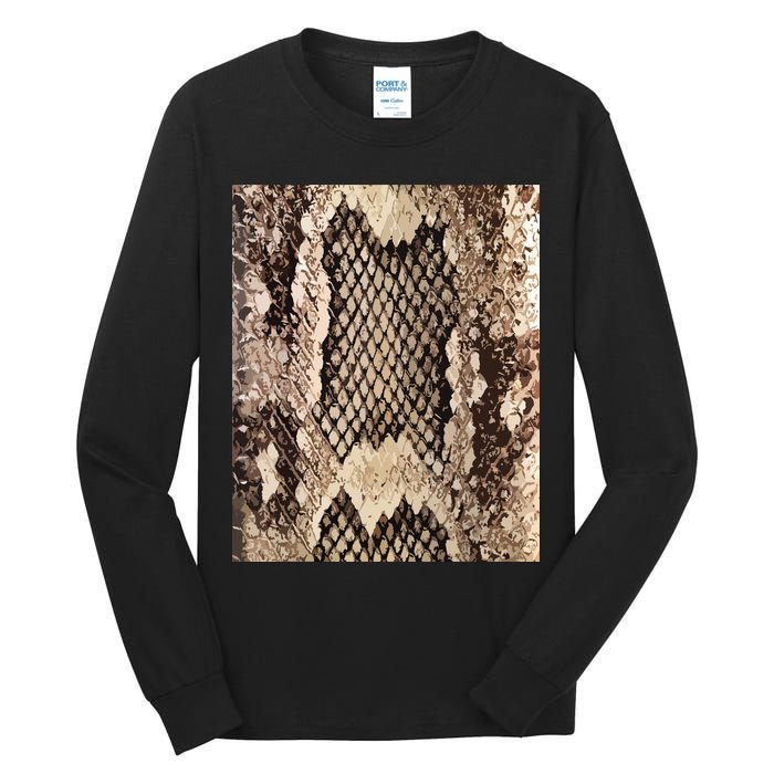 Snakeskin Print Snake Reptile Animal Rattlesnake Tall Long Sleeve T-Shirt