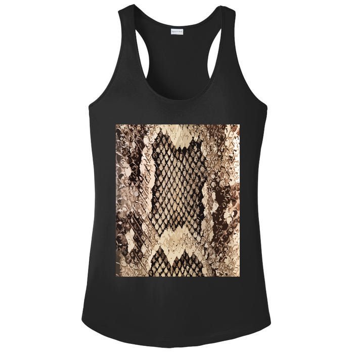Snakeskin Print Snake Reptile Animal Rattlesnake Ladies PosiCharge Competitor Racerback Tank