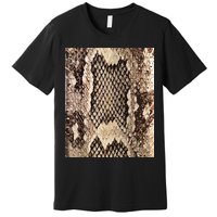 Snakeskin Print Snake Reptile Animal Rattlesnake Premium T-Shirt