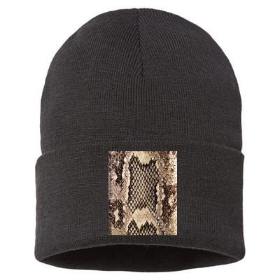 Snakeskin Print Snake Reptile Animal Rattlesnake Sustainable Knit Beanie