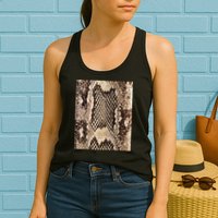 Snakeskin Print Snake Reptile Animal Rattlesnake Womens Tank Top