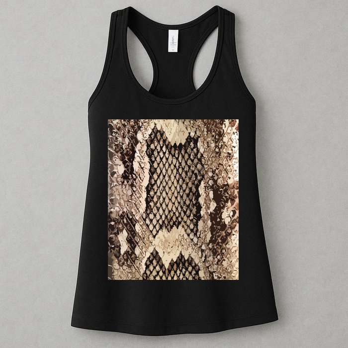 Snakeskin Print Snake Reptile Animal Rattlesnake Womens Tank Top