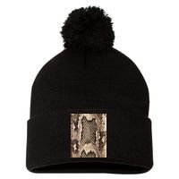 Snakeskin Print Snake Reptile Animal Rattlesnake Pom Pom 12in Knit Beanie