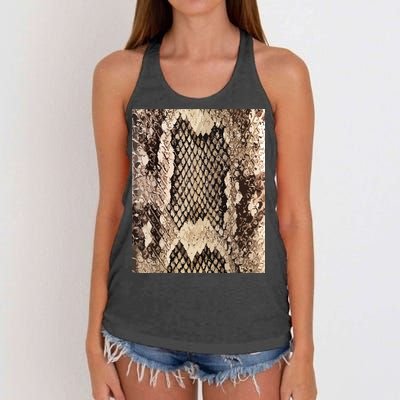 Snakeskin Print Snake Reptile Animal Rattlesnake Women's Knotted Racerback Tank