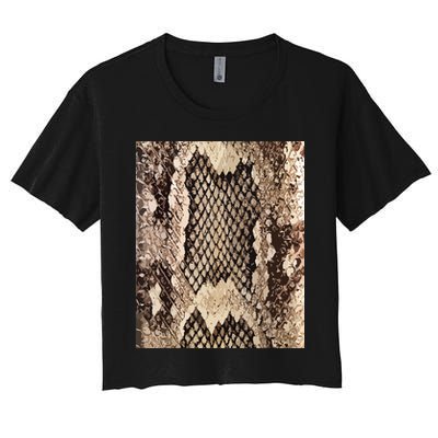Snakeskin Print Snake Reptile Animal Rattlesnake Crop Top