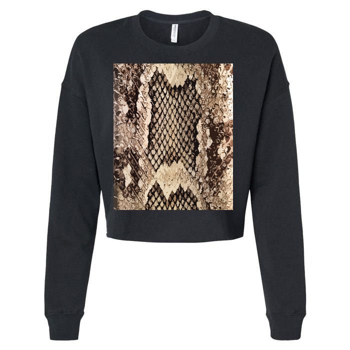 Snakeskin Print Snake Reptile Animal Rattlesnake Cropped Pullover Crew