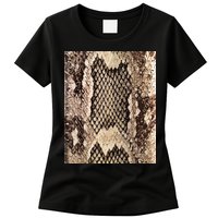 Snakeskin Print Snake Reptile Animal Rattlesnake Womens T-Shirt