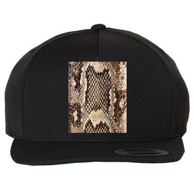 Snakeskin Print Snake Reptile Animal Rattlesnake Wool Snapback Cap