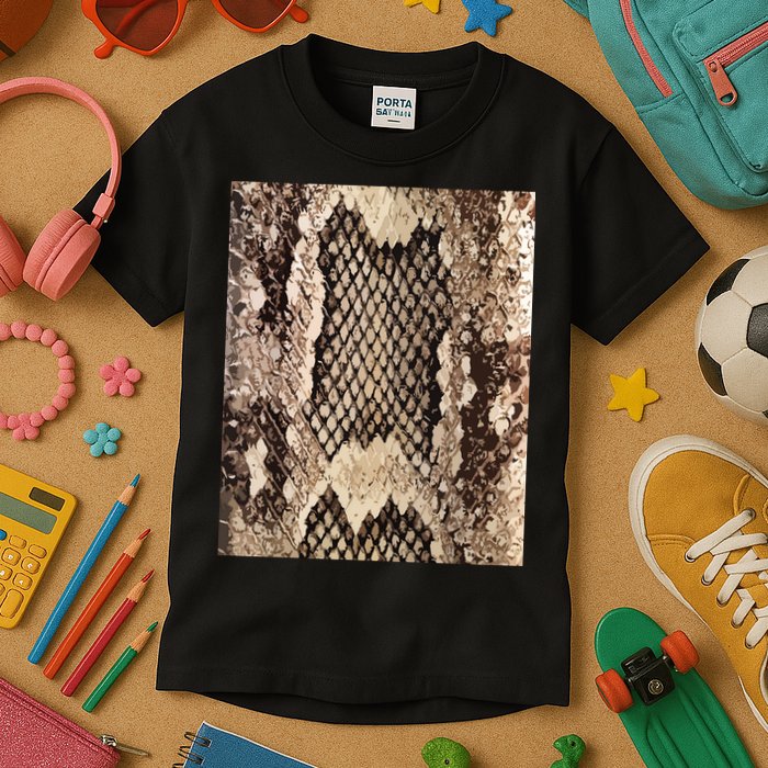 Snakeskin Print Snake Reptile Animal Rattlesnake Kids T-Shirt
