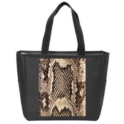 Snakeskin Print Snake Reptile Animal Rattlesnake Zip Tote Bag