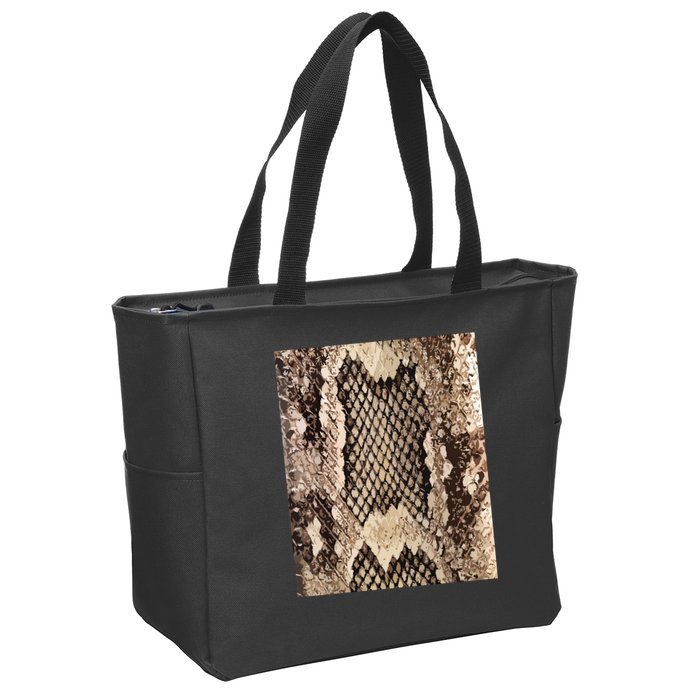 Snakeskin Print Snake Reptile Animal Rattlesnake Zip Tote Bag