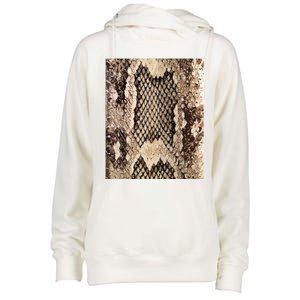 Snakeskin Print Snake Reptile Animal Rattlesnake Womens Funnel Neck Pullover Hood