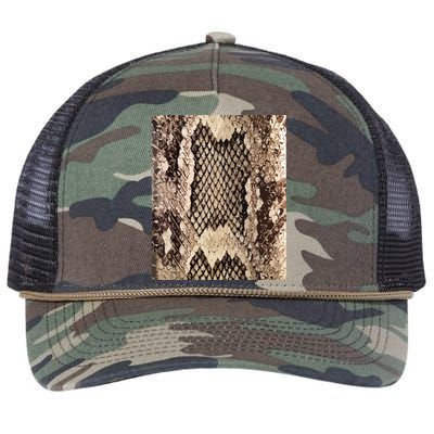 Snakeskin Print Snake Reptile Animal Rattlesnake Retro Rope Trucker Hat Cap