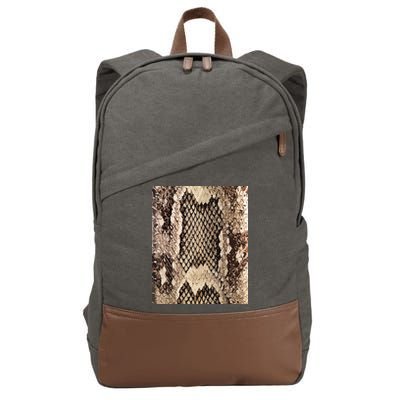 Snakeskin Print Snake Reptile Animal Rattlesnake Cotton Canvas Backpack