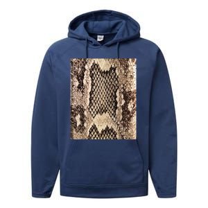 Snakeskin Print Snake Reptile Animal Rattlesnake Performance Fleece Hoodie