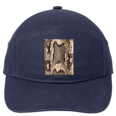 Snakeskin Print Snake Reptile Animal Rattlesnake 7-Panel Snapback Hat