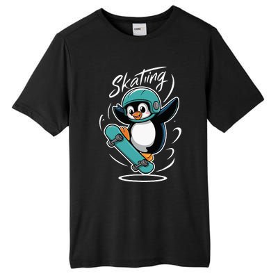 Skating Penguin Skateboard Funny Skater Penguin Tall Fusion ChromaSoft Performance T-Shirt