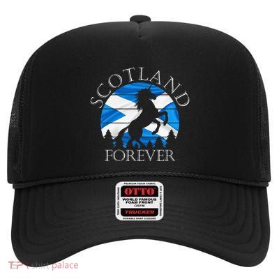 Scottish Pride Scotland Unicorn Scotland Flag Saltire High Crown Mesh Back Trucker Hat